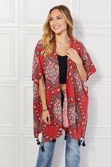 Justin Taylor – Paisley-Kimono in Rot