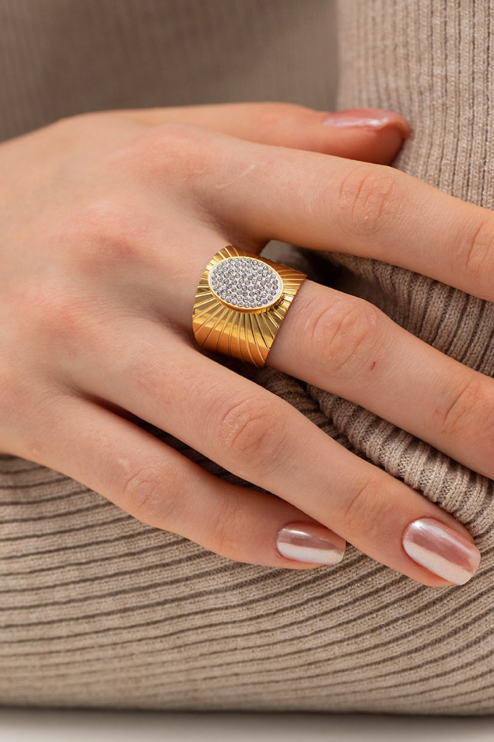 Wide BStainless Steel Open Ring