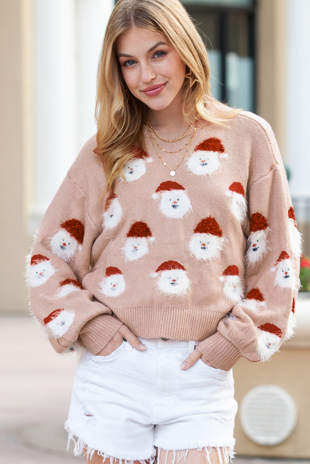 Green Christmas Santa Claus Pullover Sweater