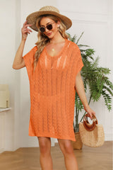 Openwork Side Slit Knit Dress