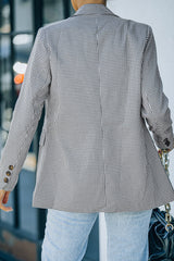 Blazer à carreaux avec col à revers et poignets boutonnés
