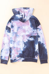 Tie-Dye Drawstring Detail Hoodie with Kangaroo Pocket