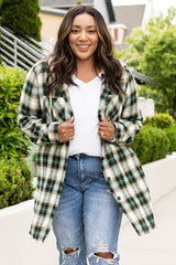 Chemise boutonnée à carreaux grande taille avec ourlet incurvé