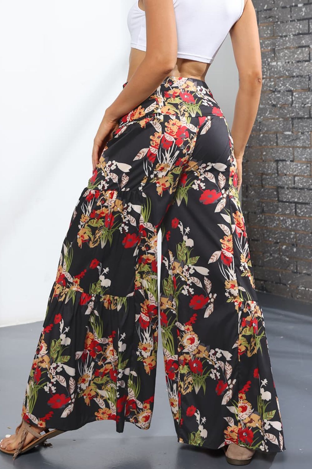 Culotte taille haute nouée imprimée