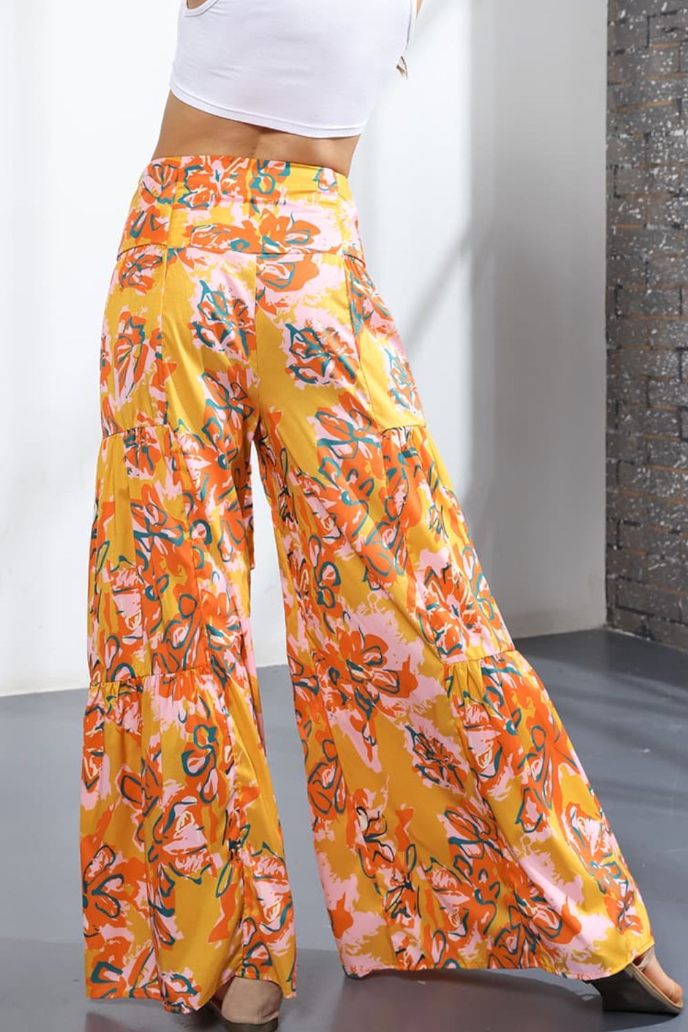 Culotte taille haute nouée imprimée