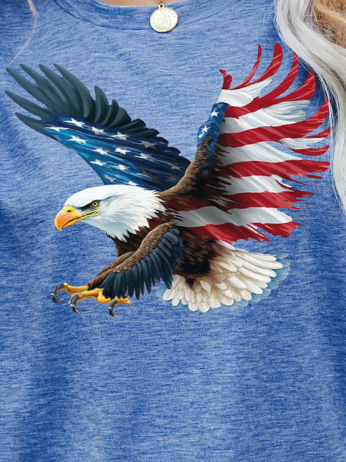 T-shirt graphique avec aigle et drapeau américain