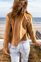 Veste zippée en daim