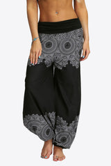 Pantalon long à jambes larges imprimé surdimensionné