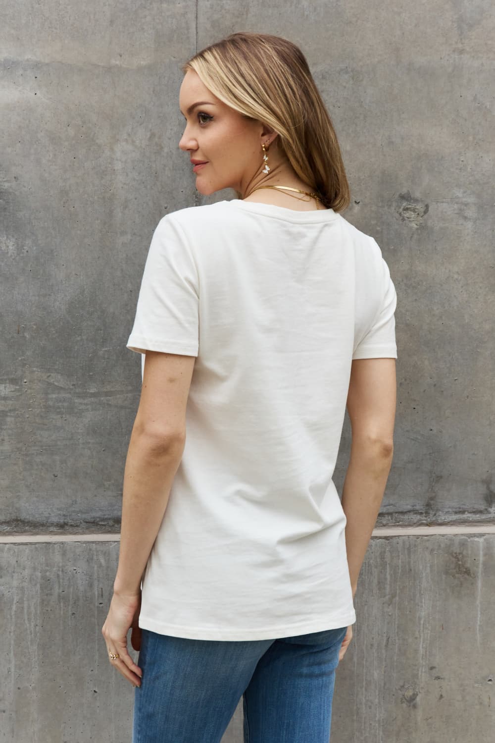 T-shirt graphique en coton Simply Love BE THE SUNSHINE FEEL THE LOVE