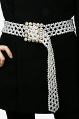 Ceinture en alliage avec boucle en perles