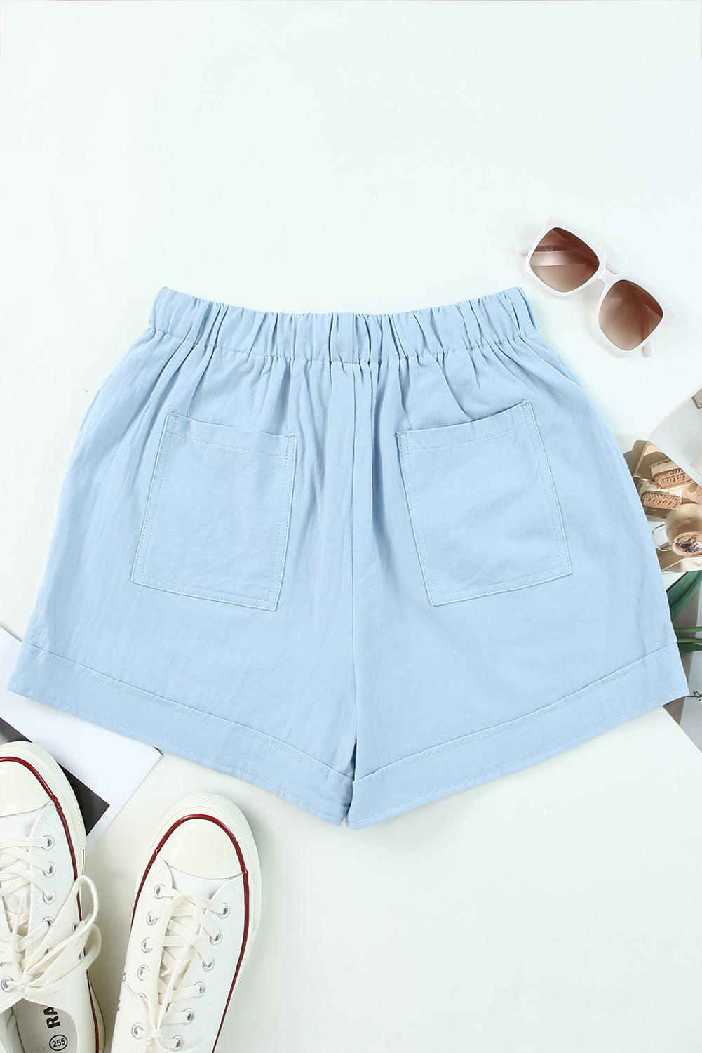 Shorts mit Kordelzug und elastischer Taille
