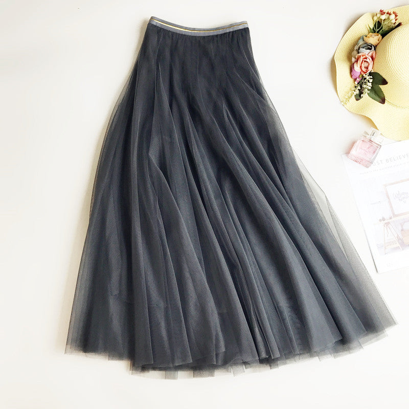 Jupe amincissante taille haute, jupe longue en maille, jupe mi-longue coréenne