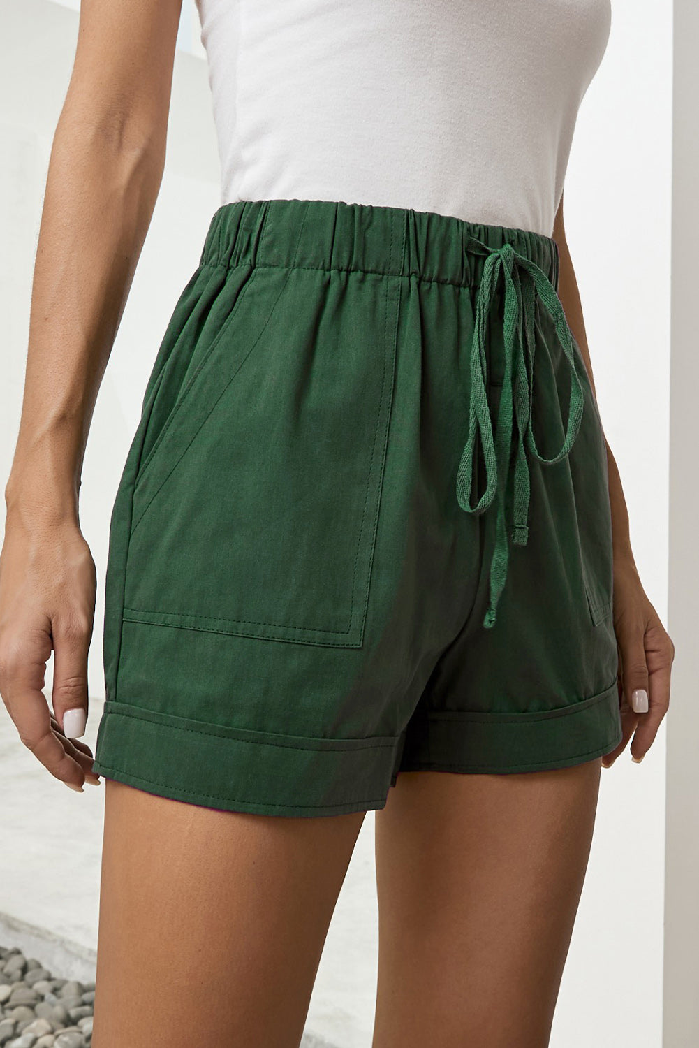 Shorts mit Kordelzug und elastischer Taille