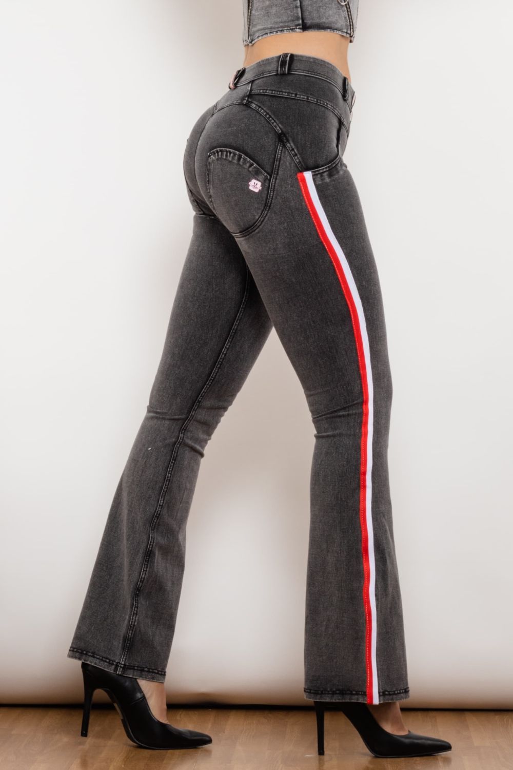 Bootcut-Jeans mit Seitenstreifen