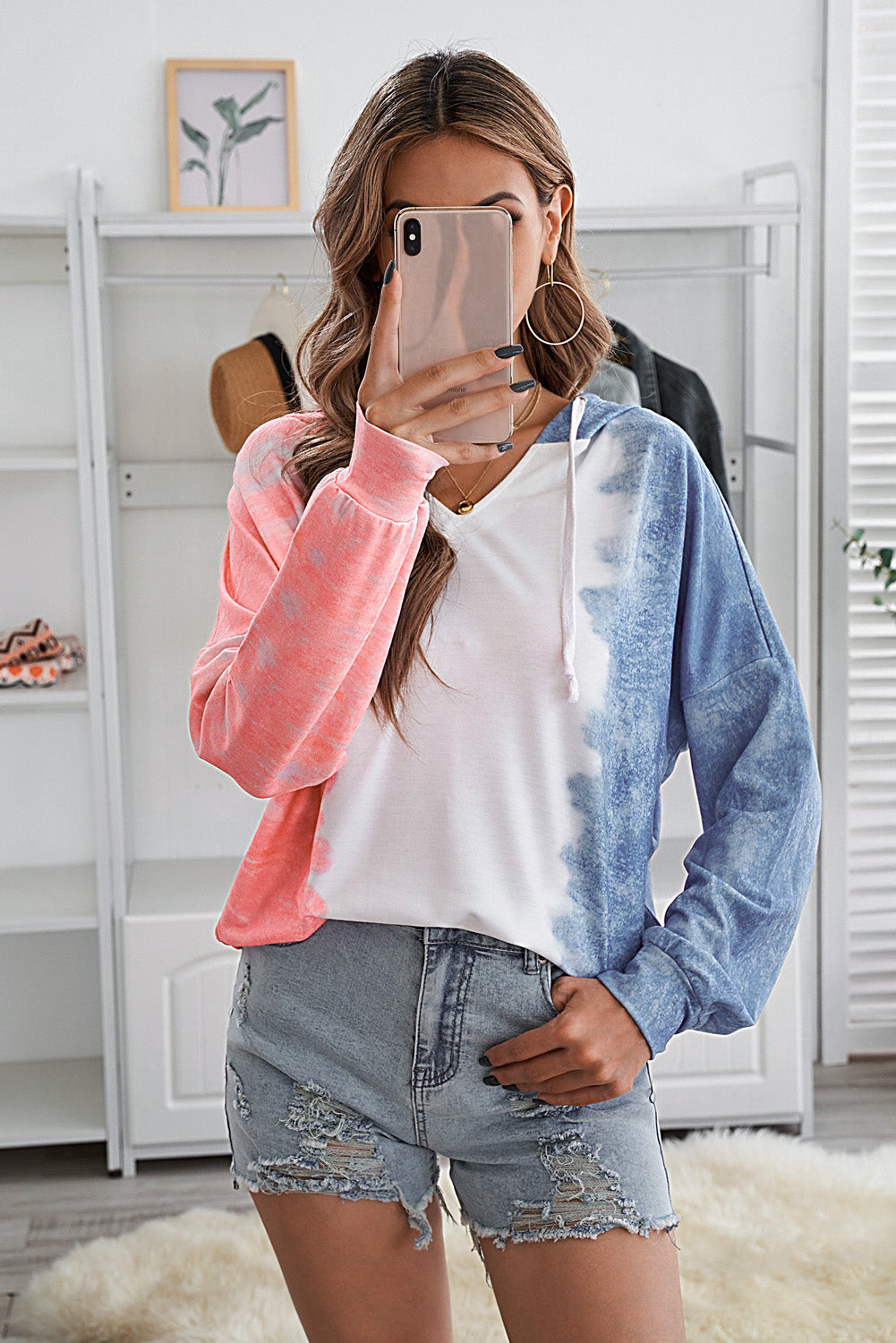 Tie-Dye Dropped Shoulder Hoodie