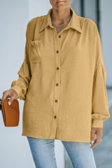 Chemise texturée à volants avec poche poitrine
