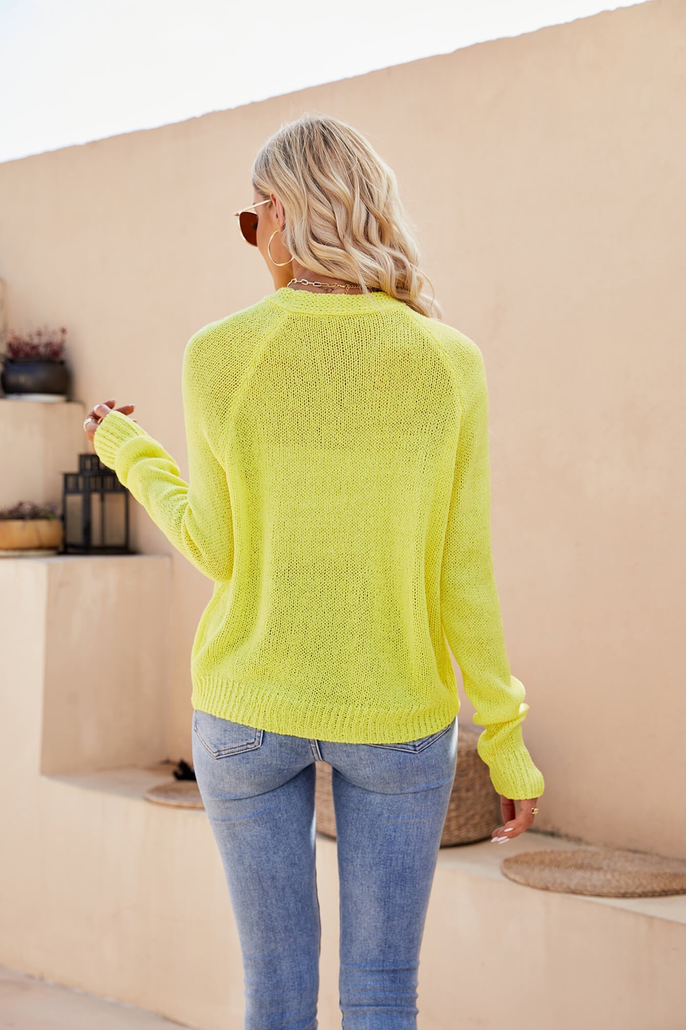 Strickjacke mit Raglanärmeln und Knopfleiste vorne