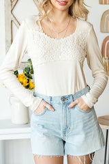 Lace Crochet Long Sleeve Top