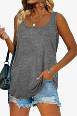 Tanktop mit abgerundetem Saum und quadratischem Ausschnitt