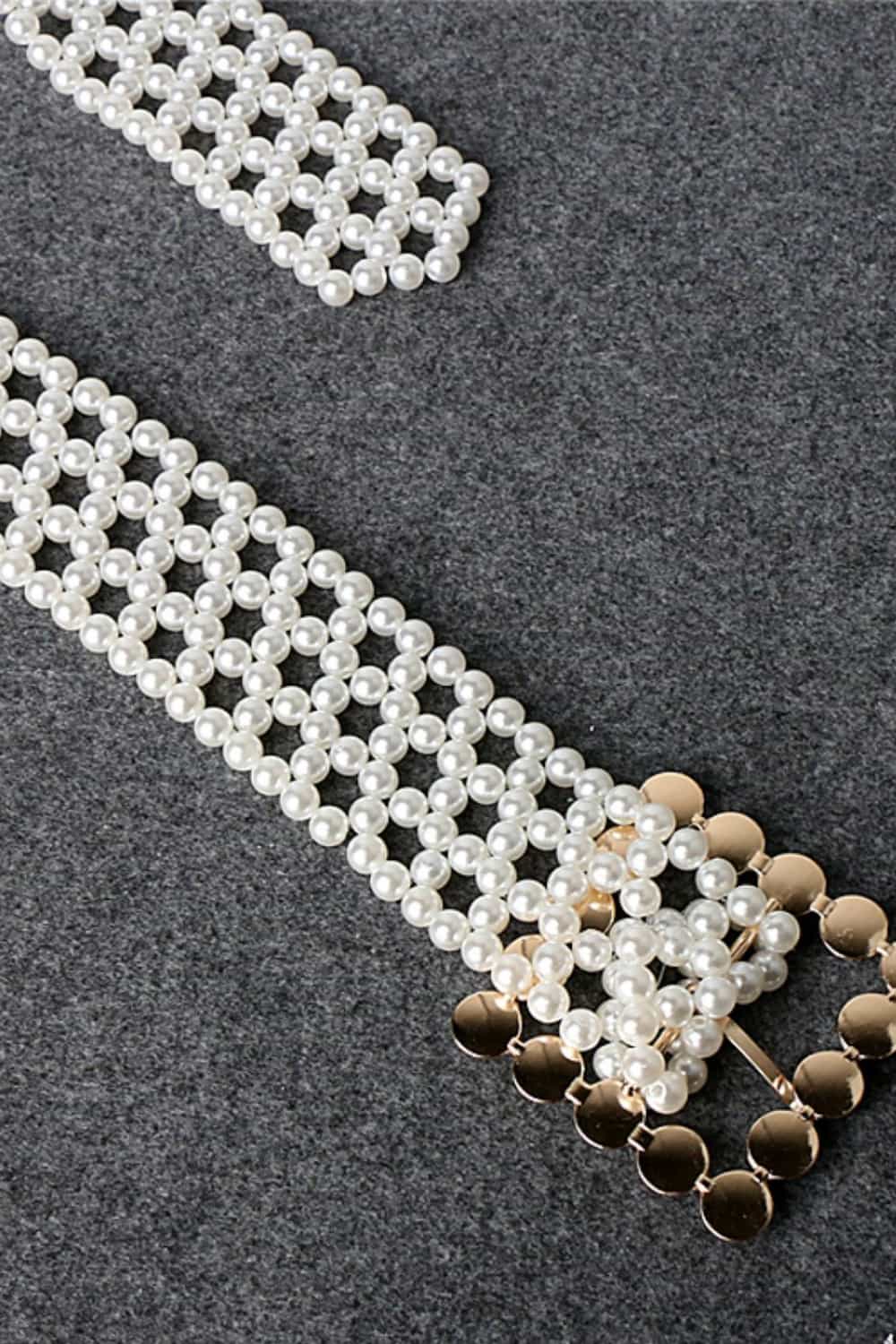 Ceinture en alliage avec boucle en perles