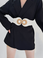 Ceinture élastique en PU avec boucle en alliage