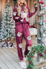 Ensemble de vêtements d'intérieur à paillettes rouges et motif Père Noël