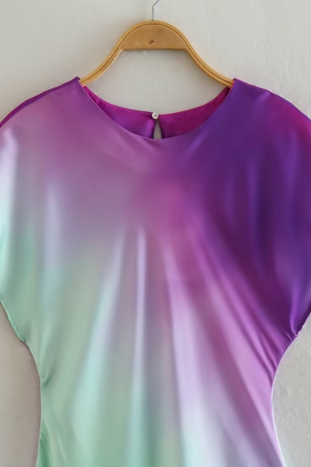 Robe midi à col rond dégradé