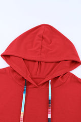 Gestreifter Hoodie mit Kordelzug und Kängurutasche