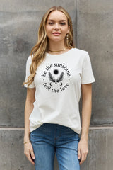 T-shirt graphique en coton Simply Love BE THE SUNSHINE FEEL THE LOVE