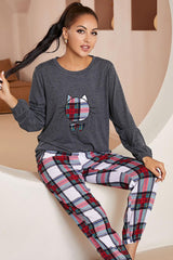 Animal Style Top Plaid Joggers Lounge Set