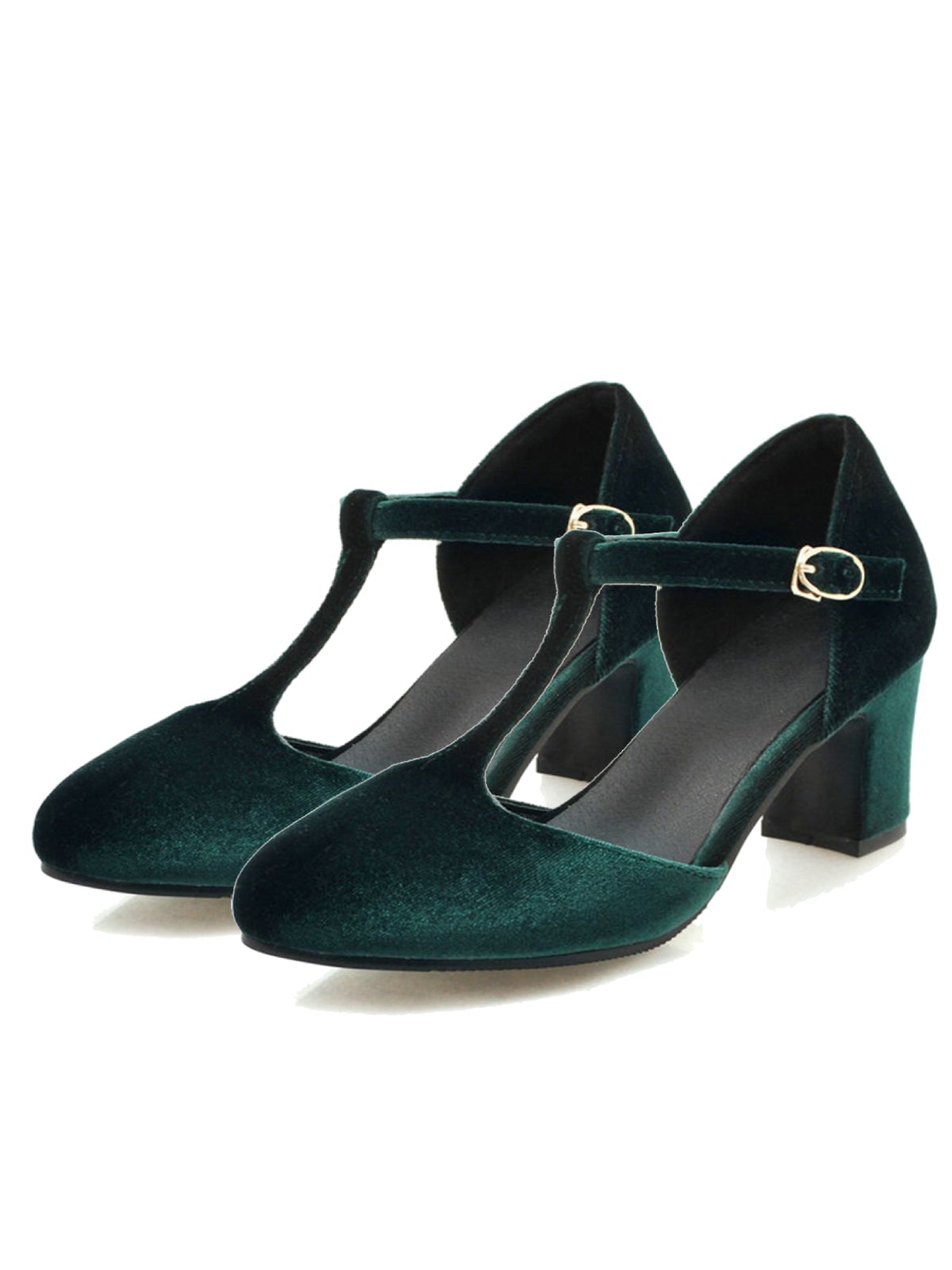 Retro Mary Jane High Heel Schuhe mit T-Riemen