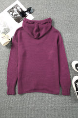 Kapuzenpullover mit horizontal geripptem Fransenbesatz