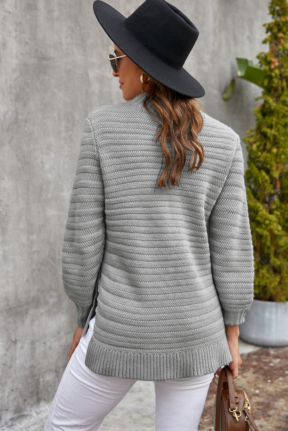 Crewneck High-Low Sweater