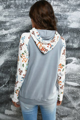 Bedruckter Hoodie mit Kordelzug und Raglanärmeln
