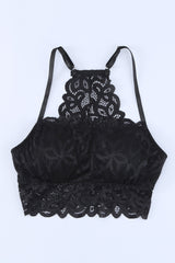 Bralette à fines bretelles en dentelle au crochet