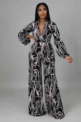 Printed Loose Casual Jumpsuit