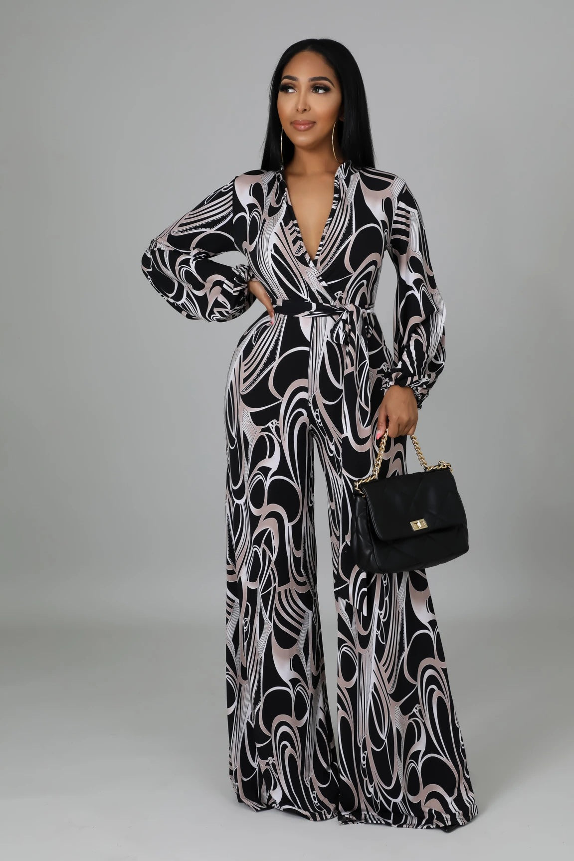 Printed Loose Casual Jumpsuit