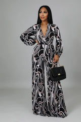 Printed Loose Casual Jumpsuit