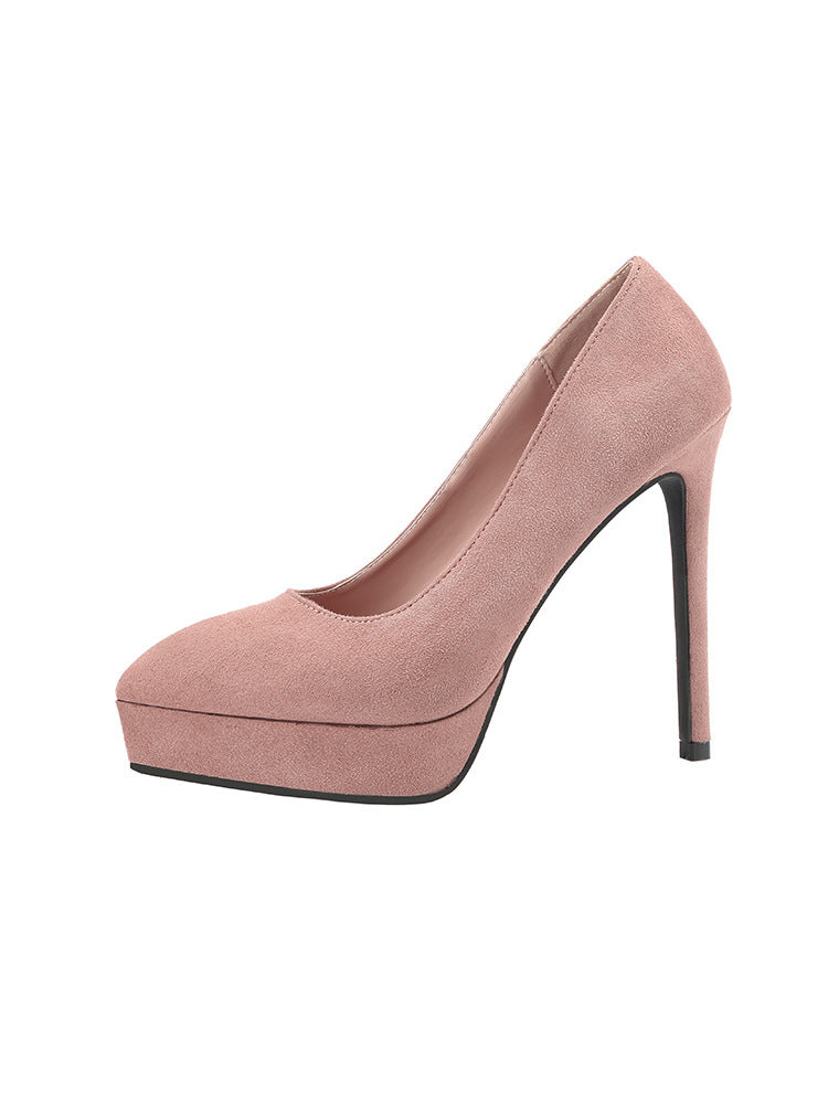 Women's High Suede Nightclub Waterproof Platform Stiletto