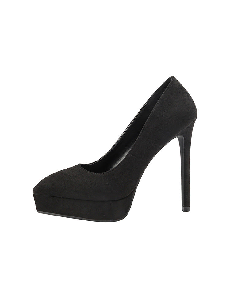 Women's High Suede Nightclub Waterproof Platform Stiletto