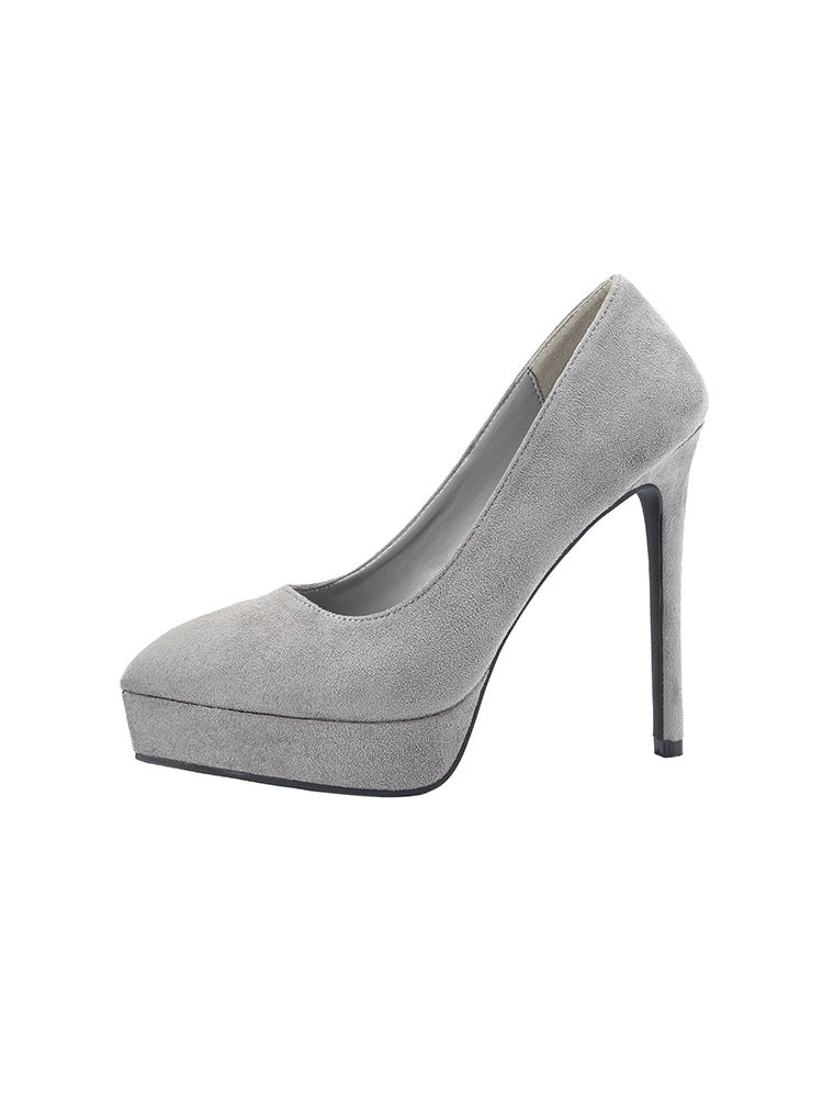 Women's High Suede Nightclub Waterproof Platform Stiletto