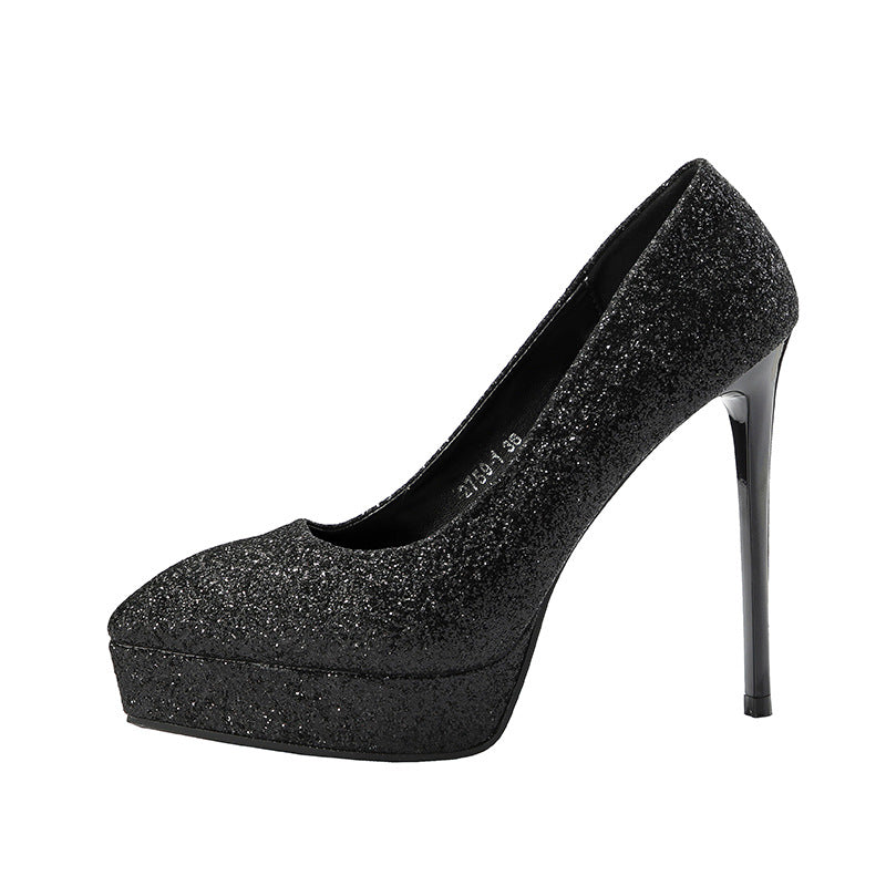 Women's Waterproof Platform Nightclub Pointed Toe Shallow