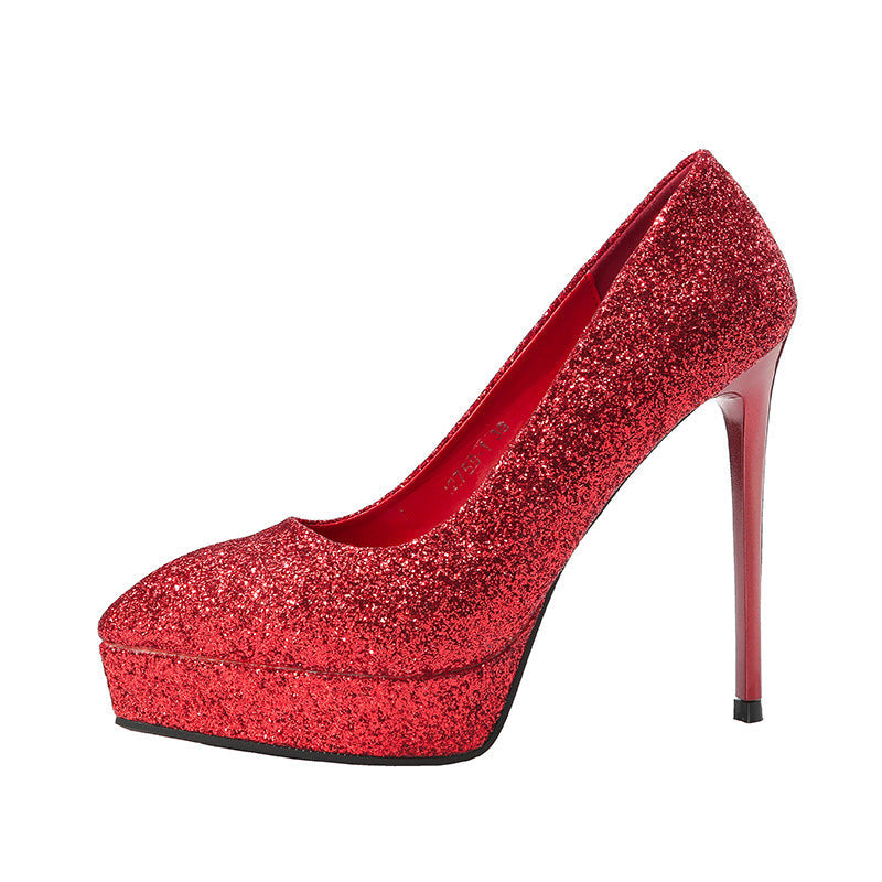 Women's Waterproof Platform Nightclub Pointed Toe Shallow