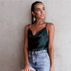 Solid Color Camisole Bottoming Chiffon Shirt Top