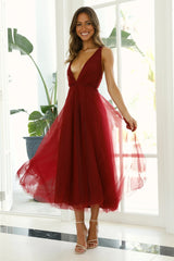 French Deep V-neck Backless Gauzy High Waist Maxi Dress Female