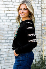 Sweatshirt mit grafischem Leoparden-Patch
