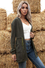 Strickjacke mit offener Vorderseite und Schlitz
