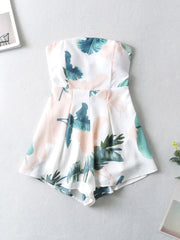 Strampler mit Tube-Top und Bananenblatt-Print