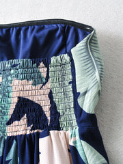 Strampler mit Tube-Top und Bananenblatt-Print