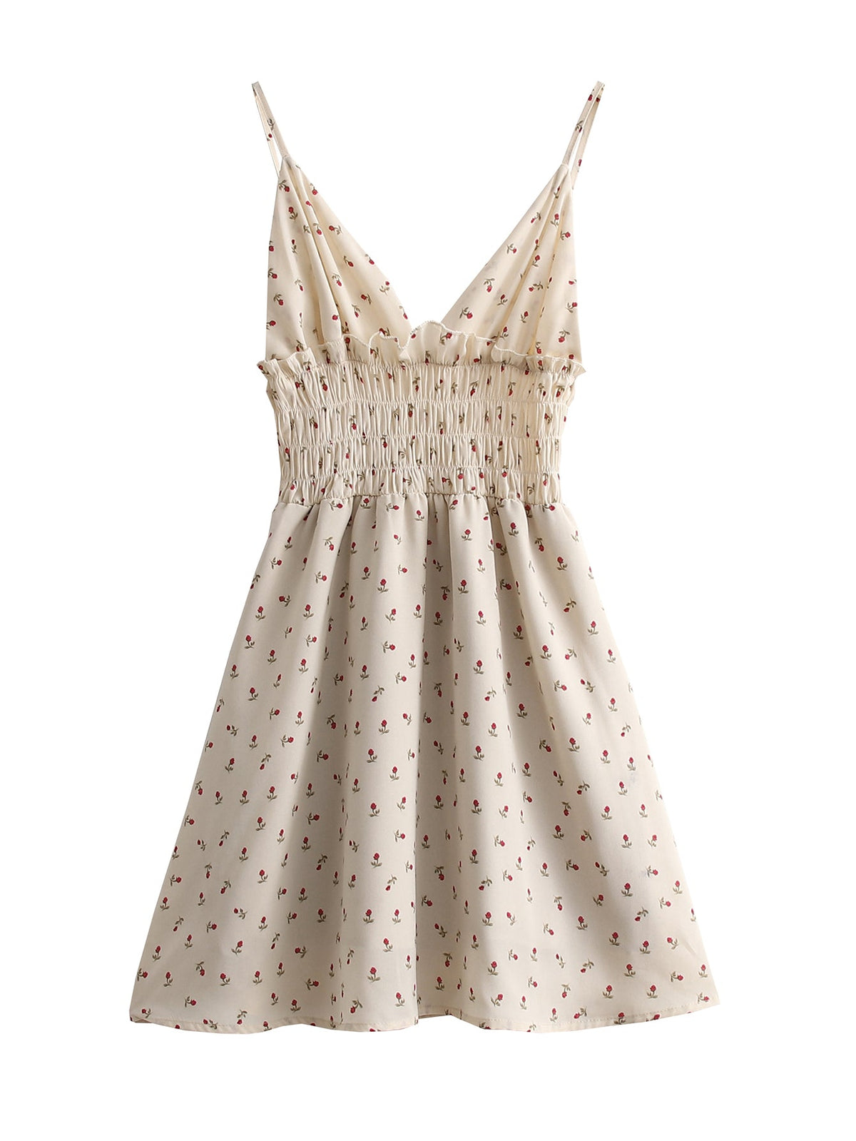 Sundress Same Spaghetti-Strap Floral Print Dress